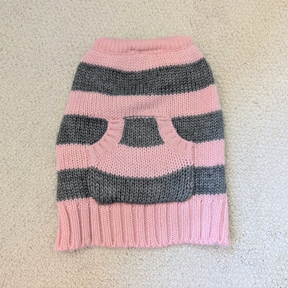 Top Paw Pink And Grey Knit Sweater with Top Pocket